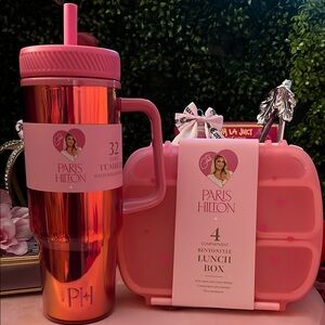 🩷🌸Paris Hilton Pink Water Bottle and Thermos Set